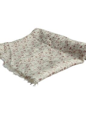 Chloe Cream Bordeaux Silk Wool Scarf